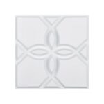 3D sienų plokštės, 33 vnt., 30x30 cm, gėlių raštas, baltos