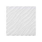 3D sienų plokštės, 12 vnt., 50x50 cm, banguotas raštas, matinės baltos