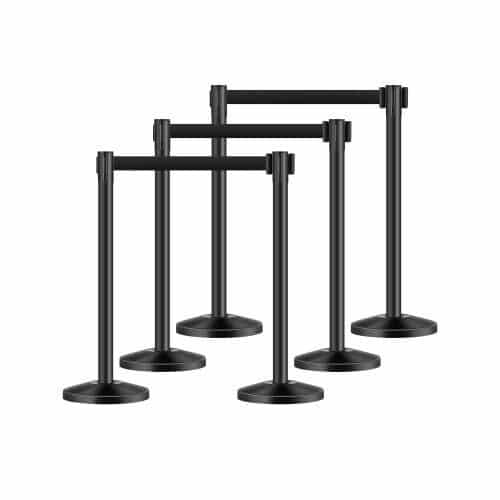 us2FZGGLZDSDHSHDH0SOTV02Fgoods_img-v12Fcrowd-control-stanchion-m100-1.2.jpg Atitvarų stulpeliai su ištraukiamomis juostomis, 6 vnt. / 2 m - Image 1