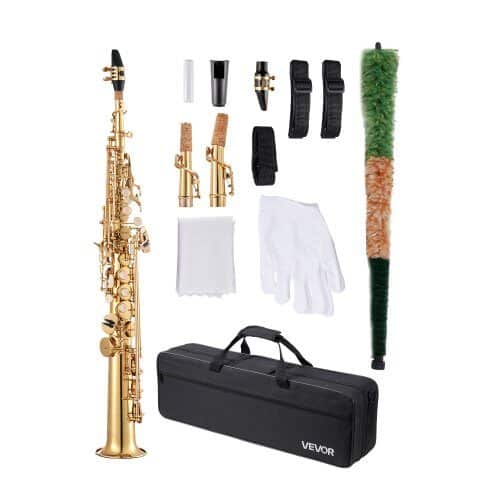 us2FZGSKSGYJBDJSST1KC001V02Fgoods_img-v12Fsax-saxophone-m100-1.2.jpg Tiesus sopraninis saksofonas, B-dur, auksinis, 71x9.5x9.5 cm - Image 1
