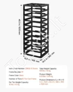 10-ies Skyrių Plastikinis (PP) Stovas Popieriaus Laikymui, Rėmas Be Dėžių, 36.2 x 40.5 x 102 cm - Image 5
