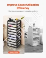 10-ies Skyrių Plastikinis (PP) Stovas Popieriaus Laikymui, Rėmas Be Dėžių, 36.2 x 40.5 x 102 cm - Image 2