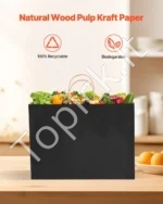 100 vnt. Dideli Juodi Pirkinių Maišeliai ( popieriniai )  40,6×15,2×30,8 cm, Kraft Popierius - Image 2