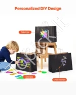 100 vnt. Dideli Juodi Pirkinių Maišeliai ( popieriniai )  40,6×15,2×30,8 cm, Kraft Popierius - Image 5