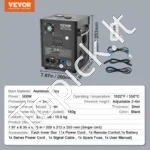 2 Vnt. Profesionalios Šaltų Kibirkščių Mašinos 500 W (Kiekviena), Aliuminio Lydinys, Reguliuojamas Aukštis 2–4 m - Image 3