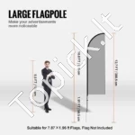 2 Vnt. Reklaminis Vėliavos Stovas (Be Vėliavos) Su Kuolais, 388.5 cm Aukštis - Image 2