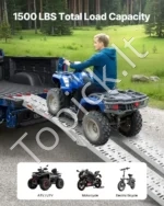 2 Vnt. Sulankstomos Užvažiavimo Aliuminio Rampos (Trapai), 2285 mm x 305 mm, 680 kg, Keturračiui, Motociklui Ir Sodo Technikai - Image 2