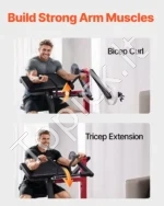 2-in-1 Bicepso Lenkimo Stotis (Preacher Curl) ir Tricpepso Tiesimo Mašina, Reguliuojama, Anglies Plieno, iki 75 kg - Image 3