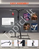 2-in-1 Bokso Stovas su Greičio Kamuolio Platforma, Reguliuojamas 159–173 cm Aukštis - Image 6