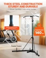2-in-1 Bokso Stovas su Prisitraukimų Skersiniu, Plienas, Reguliuojamas 180–232 cm - Image 4