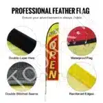 3 Reklaminių Vėliavų Rinkinys "OPEN, LOOK, WELCOME", 498.5 cm Aukštis, 340×80 cm Vėliavos - Image 5