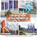 2 Vnt. Reklaminis Vėliavos Stovas (Be Vėliavos) Su Kuolais, 388.5 cm Aukštis - Image 3