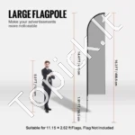 3 Vnt. Reklaminis Vėliavos Stovas (Be Vėliavos) Su Kuolais, 498.5 cm Aukštis - Image 2