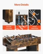 3-in-1 Kompaktinis Žaidimų Stalas: Oro Ritulys (Air Hockey), Stalo Futbolas, Stalo Tenisas - Image 4