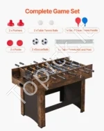 3-in-1 Kompaktinis Žaidimų Stalas: Oro Ritulys (Air Hockey), Stalo Futbolas, Stalo Tenisas - Image 5