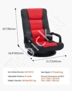 360° Sukamas Grindų Fotelis su Porankiais ir Reguliuojamu Atlošu, 6 Padėtys - Image 7