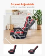 360° Sukamas Grindų Fotelis su Porankiais ir Reguliuojamu Atlošu, 6 Padėtys - Image 2