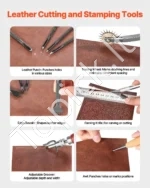 38 vnt. Odos Apdirbimo Pradžios Rinkinys: Siuvimo, Štampavimo ir Skylmušimo Įrankiai - Image 3