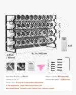 4 Aukštų Prieskonių Stovas (Organizatorius) su 36 Tuščiais Stikliniais Indeliais – 46,3×11,8×28,2 cm - Image 7