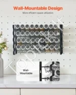 4 Aukštų Prieskonių Stovas (Organizatorius) su 36 Tuščiais Stikliniais Indeliais – 46,3×11,8×28,2 cm - Image 4