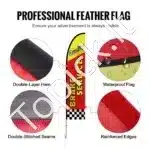 4 Reklaminių Vėliavų Rinkinys, 498.5 cm Aukštis, Su 340×80 cm Vėliavomis - Image 5