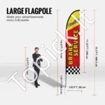 4 Reklaminių Vėliavų Rinkinys, 498.5 cm Aukštis, Su 340×80 cm Vėliavomis - Image 2