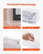 4 Vnt. Skaidrios Dėžės, 36x36x7.6 cm Kiekviena, Plastikinės (PP) Dėžutės Popieriui, Stalo Žaidimams, Rankdarbiams - Image 3