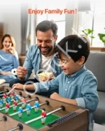 4-in-1 Kompaktinis Vaikų Žaidimų Stalas: Air Hockey, Bilijardas, Futbolas, Tenisas - Image 6