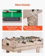 4-in-1 Kompaktinis Vaikų Žaidimų Stalas: Air Hockey, Bilijardas, Futbolas, Tenisas - Image 3
