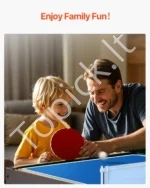 4-in-1 Kompaktinis Žaidimų Stalas: Oro Ritulys, Bilijardas, Stalo Futbolas, Tenisas, 122 x 60 x 81,5 cm, MDF - Image 6