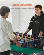 4-in-1 Kompaktinis Žaidimų Stalas: Oro Ritulys, Bilijardas, Stalo Futbolas, Tenisas, 122 x 60 x 81,5 cm, MDF - Image 4