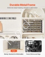 6 Aukštų Prieskonių Stovas (Organizatorius) su 72 Tuščiais Indeliais, 591×118×407 mm, Plieno Rėmas - Image 5