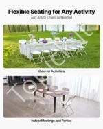 6 Sulankstomos KėdėsBaltos,Su Tvirto Metalinio Rėmu, 158 kg Talpa - Image 7