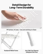 6 Sulankstomos KėdėsBaltos,Su Tvirto Metalinio Rėmu, 158 kg Talpa - Image 5