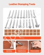 72 vnt. Odos Apdirbimo Super Rinkinys su Įspaudimo, Skylmušimo ir Profesionalaus Siuvimo Įrankiais - Image 3
