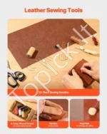 72 vnt. Odos Apdirbimo Super Rinkinys su Įspaudimo, Skylmušimo ir Profesionalaus Siuvimo Įrankiais - Image 5