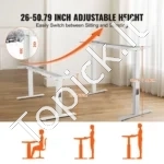 Aukščiausios Klasės Elektrinis Stalo Rėmas, Dviejų Variklių, 3 Segmentų Kojos, Reguliuojamas Aukštis 65-129 cm - Image 3