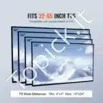 Aukščio Reguliuojamas TV Stalo Stovas "Universalus Pokytis" 32"-65" (max. 41 kg), Juodas, Sūkio Kampas ±30∘ - Image 6