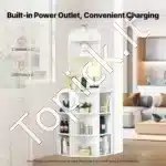 Aukšta Kampinė Spintelė su 6 Lygiais,Balta, 71,5 x 54 x 163,3 cm - Image 2