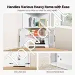 Aukšta Kampinė Spintelė su  Durelėmis. Balta, 6 Reguliuojami Lygiai, 68,5 x 36 x 171 cm - Image 5