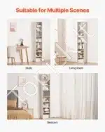 Aukšta Pastatoma Lentyna Knygoms. balta, 8 Lentynos, 180 x 33 x 30 cm - Image 6