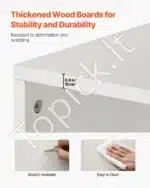 Aukšta Pastatoma Lentyna Knygoms. balta, 8 Lentynos, 180 x 33 x 30 cm - Image 4