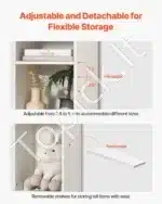 Aukšta Pastatoma Lentyna Knygoms. balta, 8 Lentynos, 180 x 33 x 30 cm - Image 5