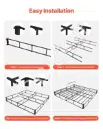 Aukštas „Queen Size“ Lovos Pagrindas (Boxspring) 23 cm, Metalinis Rėmas, Nuimamas Audinys, 201 x 151,5 cm - Image 6