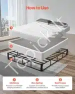 Aukštas „Queen Size“ Lovos Pagrindas (Boxspring) 23 cm, Metalinis Rėmas, Nuimamas Audinys, 201 x 151,5 cm - Image 3
