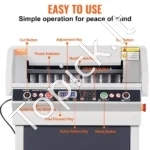 Automatinė Elektrinė Popieriaus Giljotina 450 mm, Pjūvio Aukštis 40 mm, su LCD Ekranu ir Lazeriu, 1016x787x670 mm - Image 3