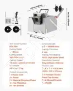 Automatinė termo vamzdelių/kabelių pjovimo mašina 810×313×375 mm, 1-85 mm plotis, SKD2 plienas, Didelis tikslumas - Image 7