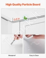 Balta Komoda, 9 Stalčiai (3 Dideli, 6 Maži), 150 cm x 40 cm x 79 cm , Su Apsauga Nuo Apvirtimo - Image 5