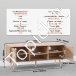 Boho Stiliaus TV Spintelė (120x40x49 cm), Ąžuolo Spalvos - Image 7