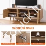 Boho Stiliaus TV Spintelė (120x40x49 cm), Ąžuolo Spalvos - Image 5